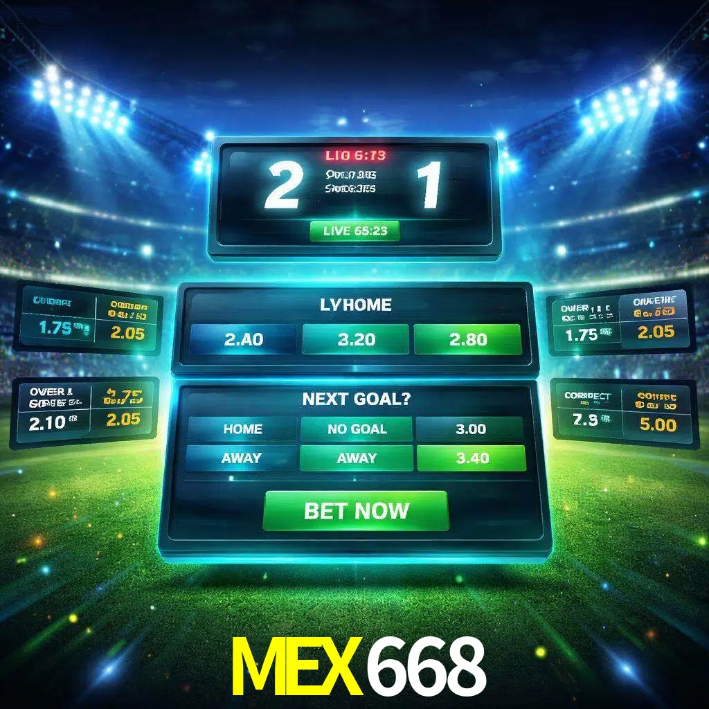 Vista de apuestas en vivo MEX668 durante un partido en curso